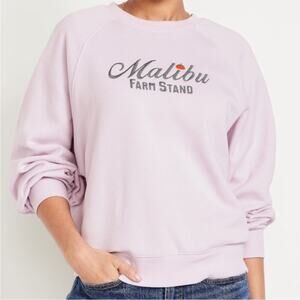 Old Navy Lavender Malibu Farm Stand SoComfy Crew-Neck Graphic Sweatshirt